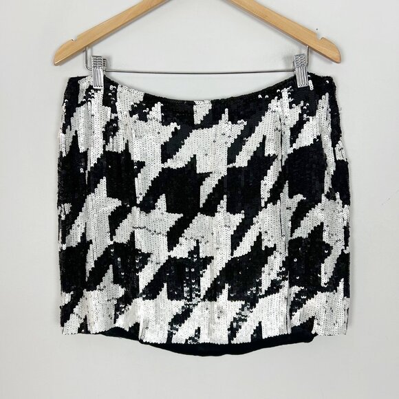 Y2K French Connection Sequined Mini Skirt Size Party Cocktail 12 Women's - Picture 1 of 4